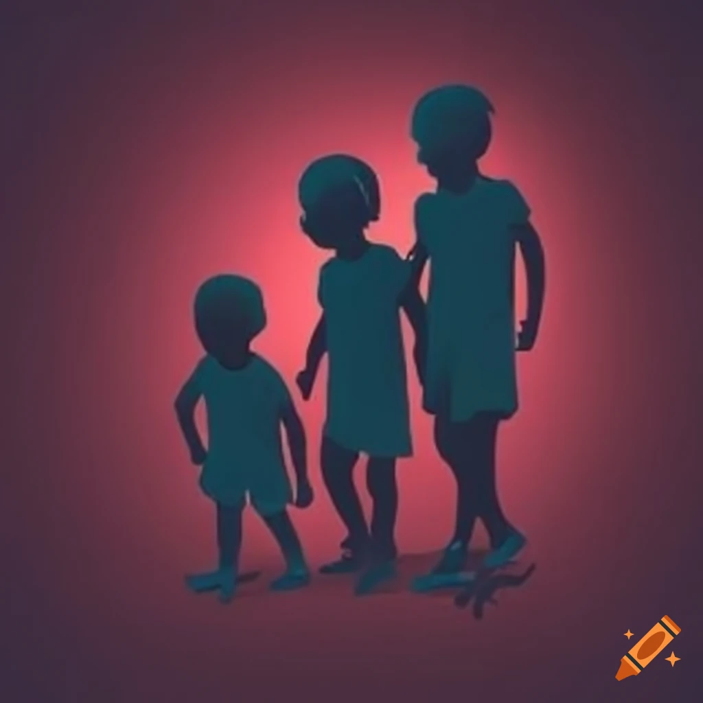 silhouette-of-four-cousins-three-boys-and-one-girl-on-craiyon