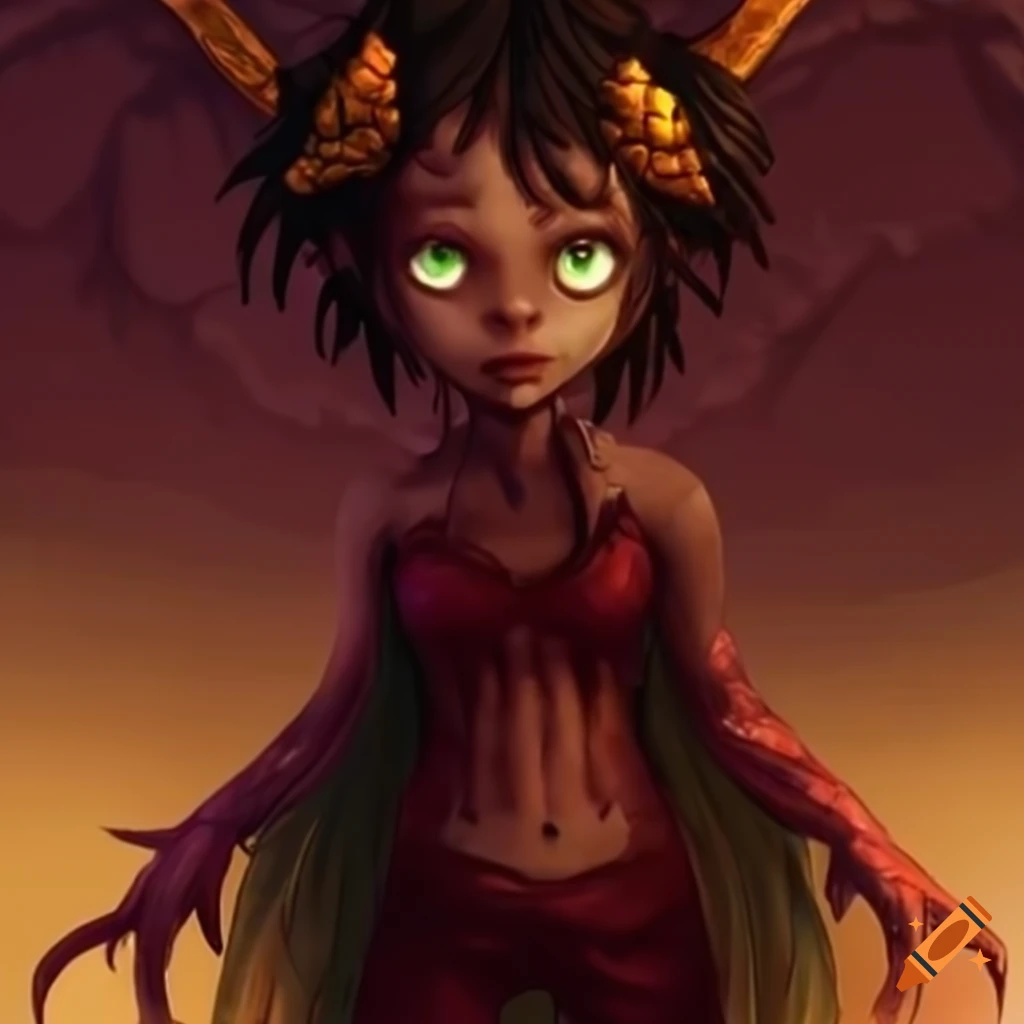 Monster girl with wings and multiple eyes