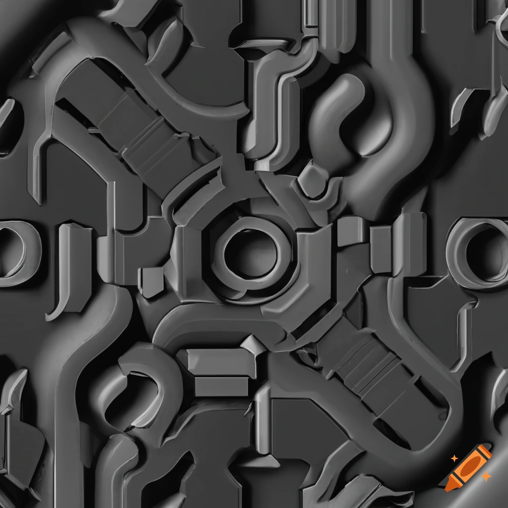 8k seamless 2D texture map mechanical hardsurface details grayscale