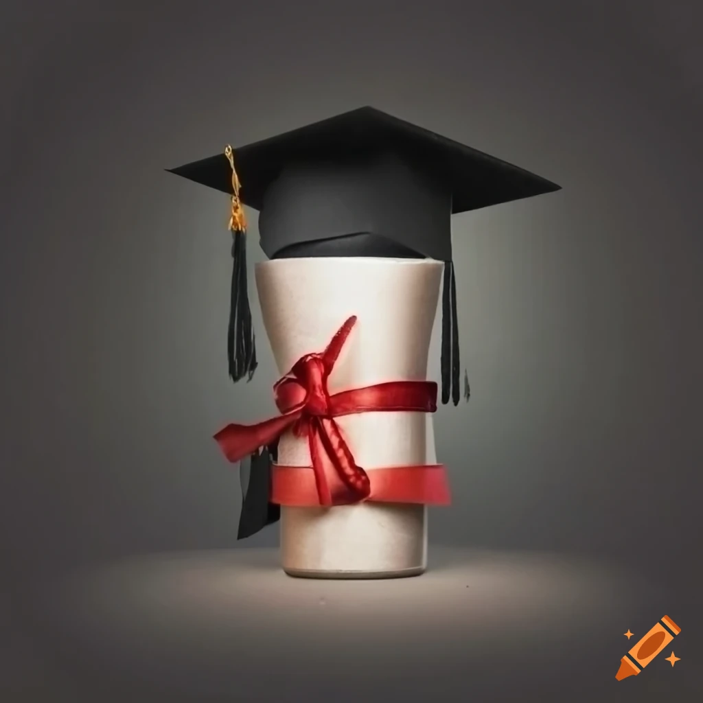 Diploma and graduation cap