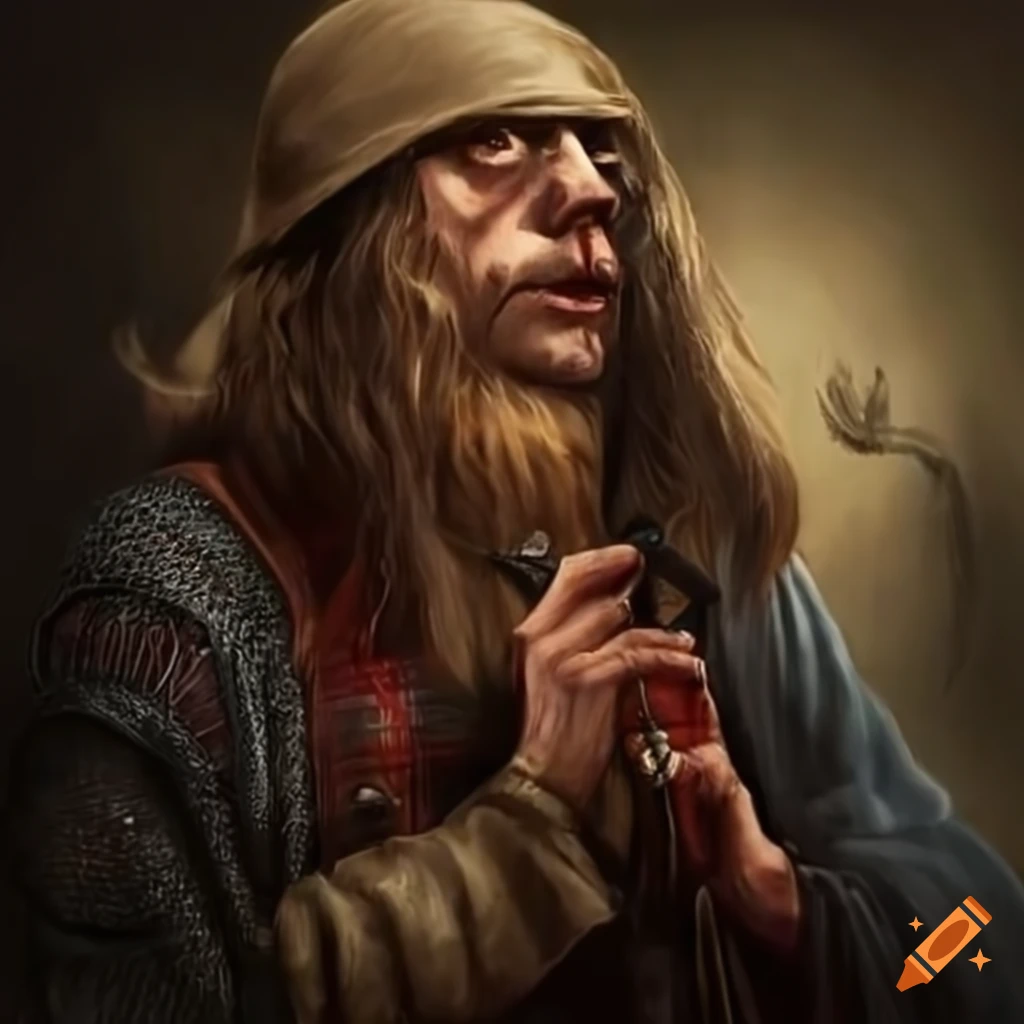 Realistic artwork of a medieval Scottish outlaw
