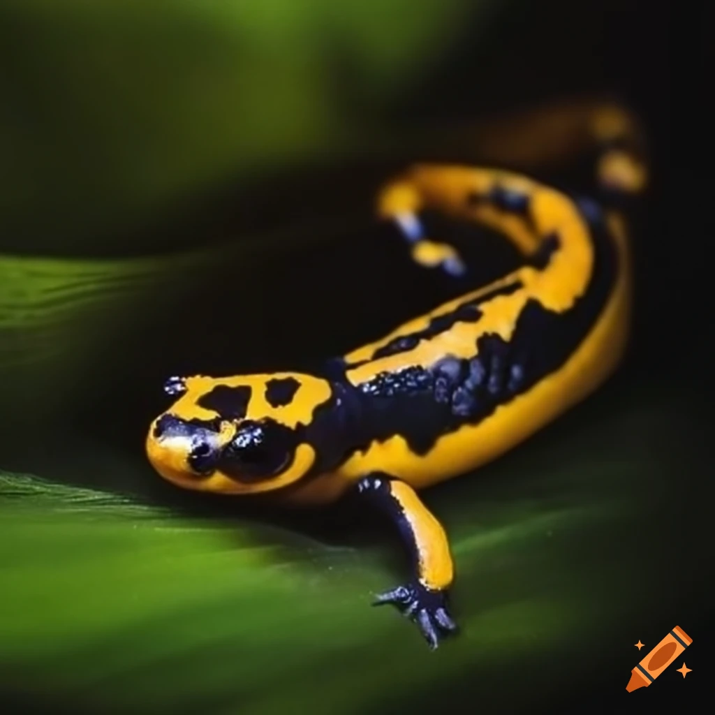 Group of fire salamanders