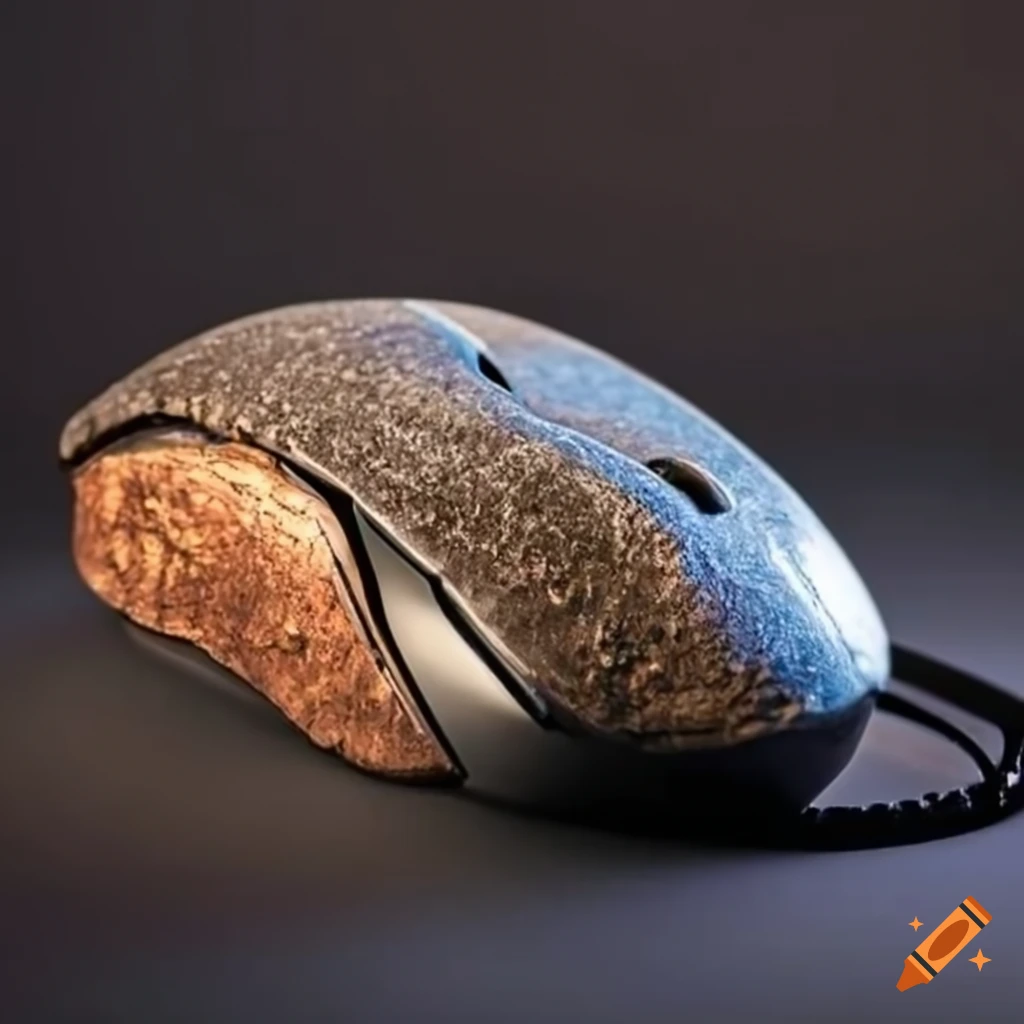 Unique computer mouse crafted from meteorite and ceramic smalt on Craiyon