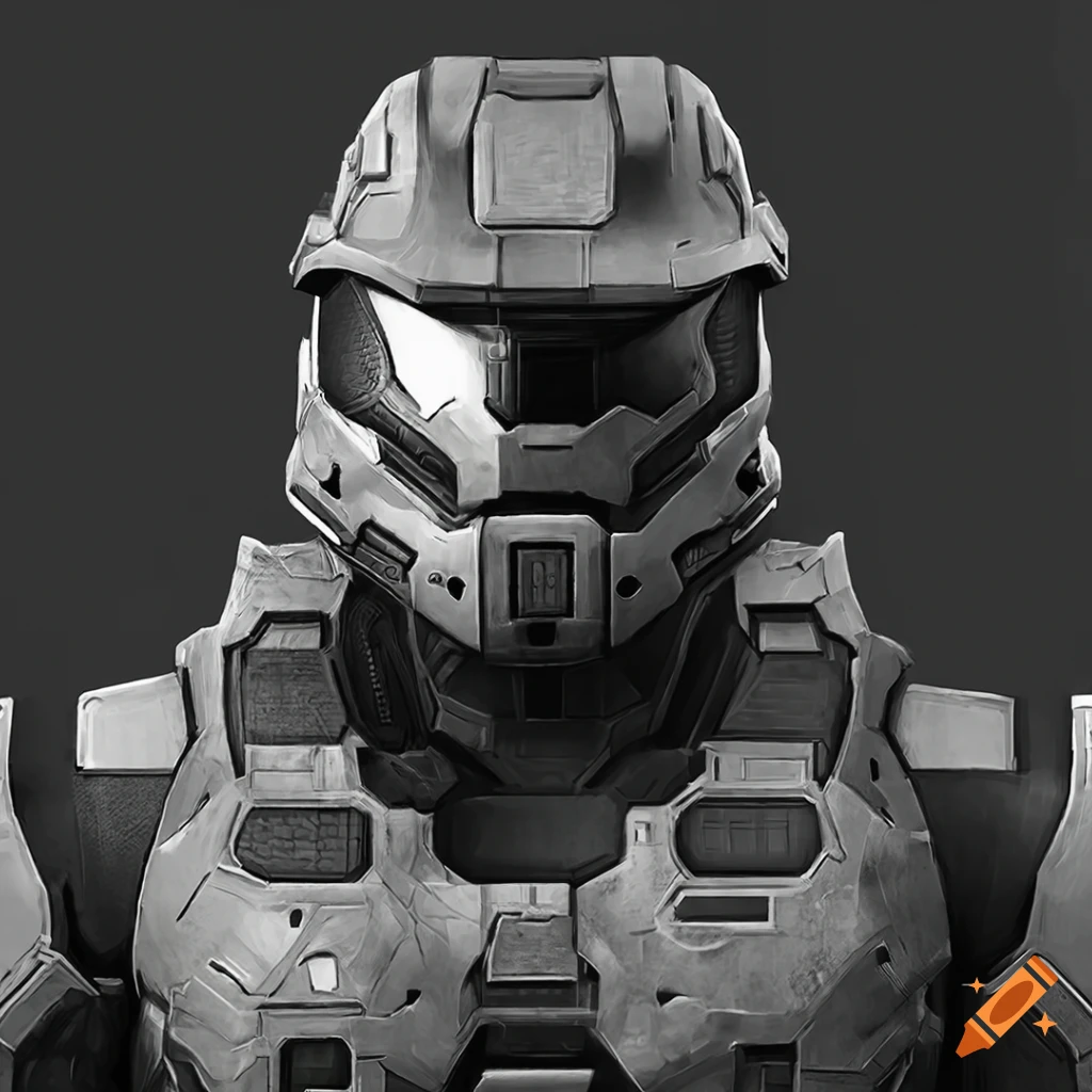 Halo Infinite in black and white