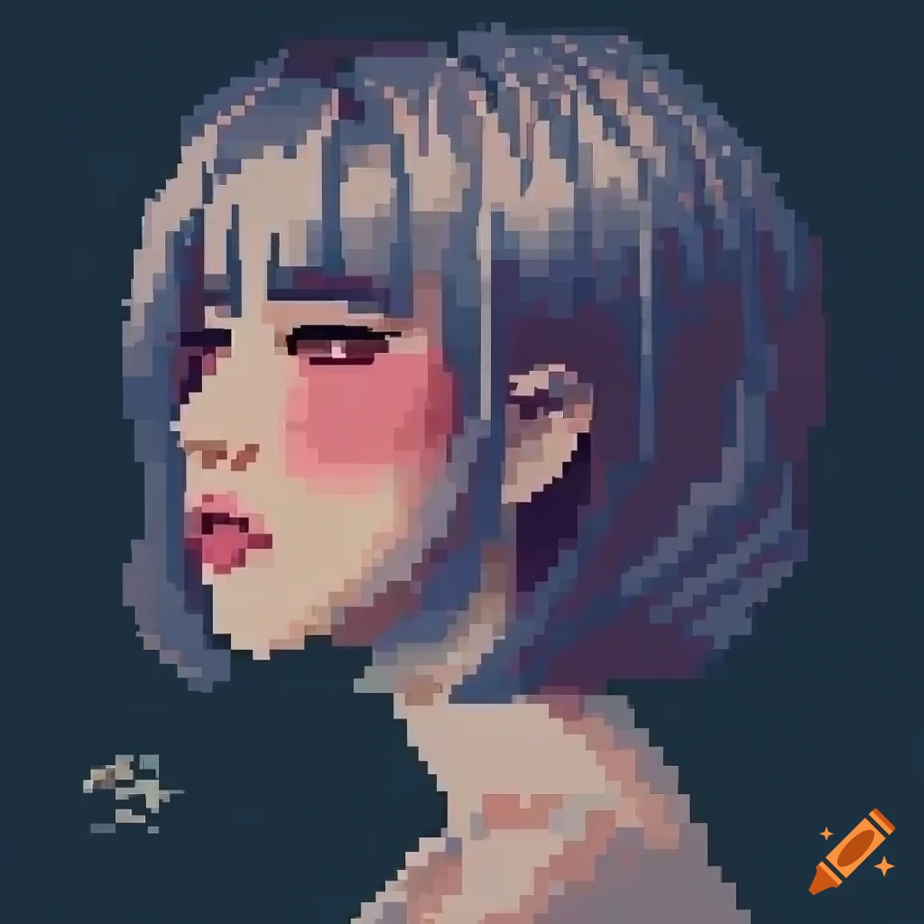 Pixel art with dithering in a traditional Chinese ink painting style