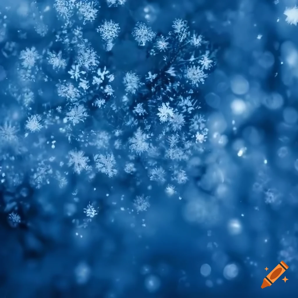 Winter landscape with softly falling snowflakes
