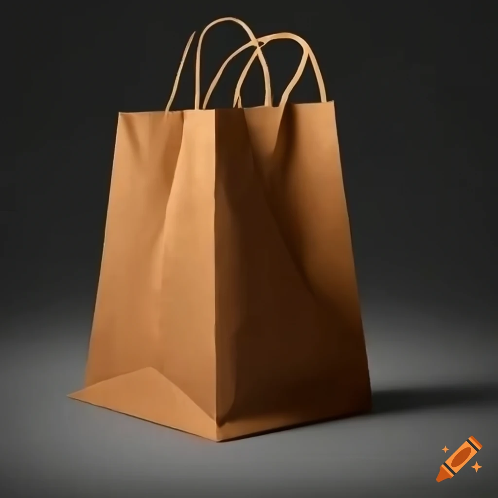 Side view of a brown paper bag