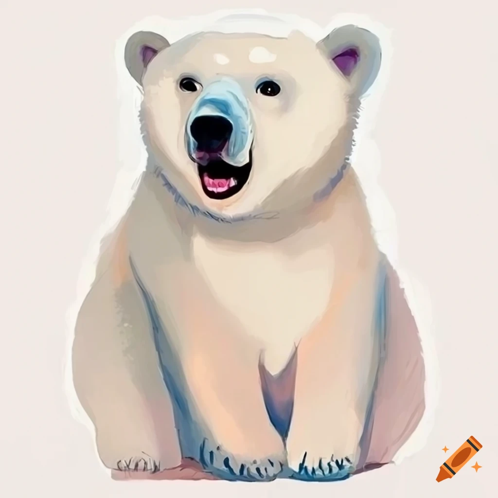 Cute polar bear drawing on Craiyon