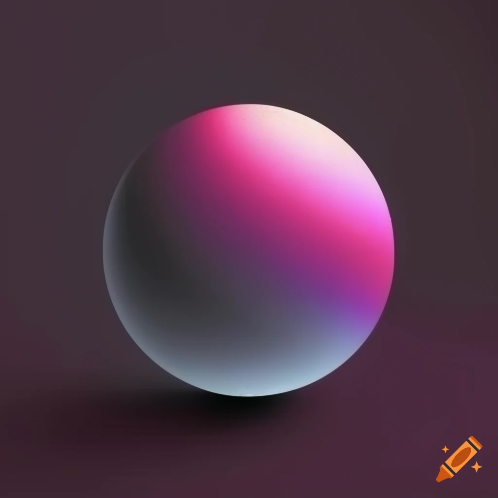 Striped sphere with color gradient from whitish grey to dark magenta