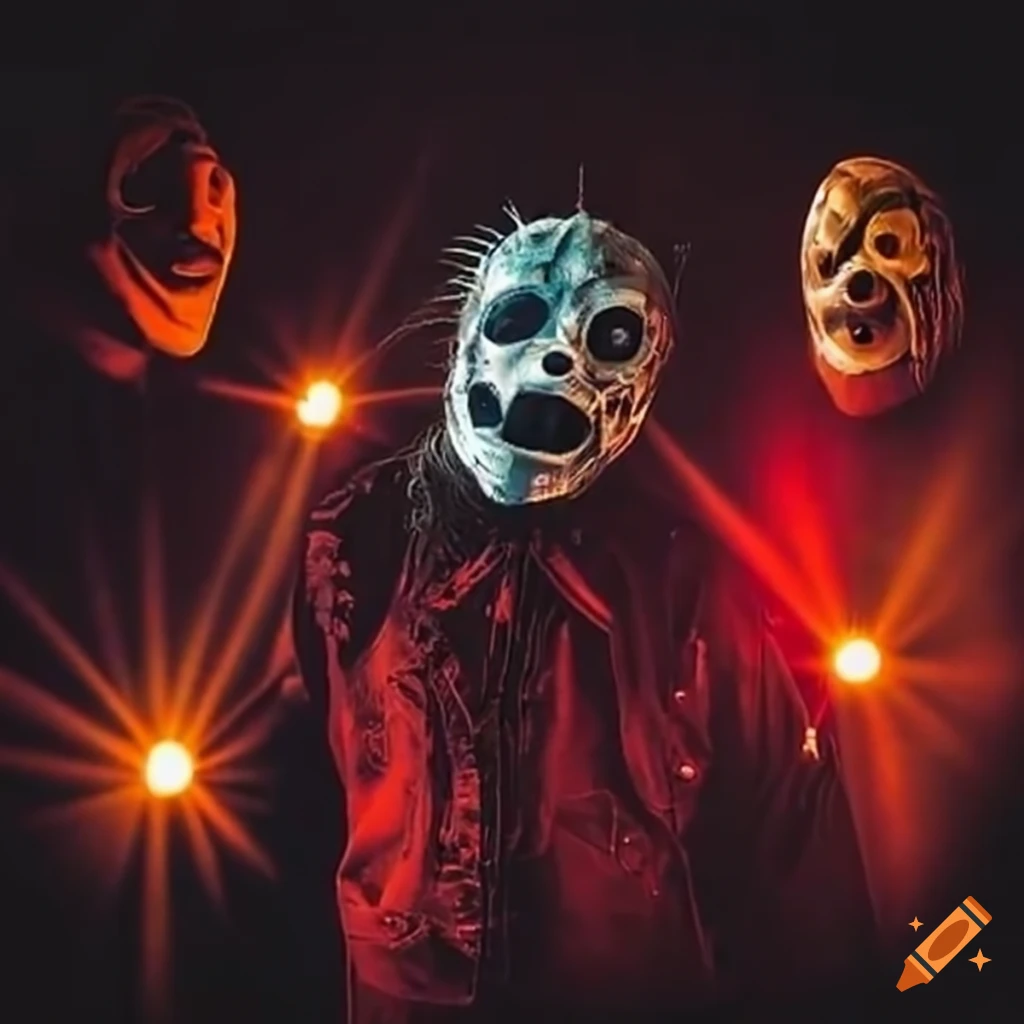 Music band wearing masks like slipknot on Craiyon