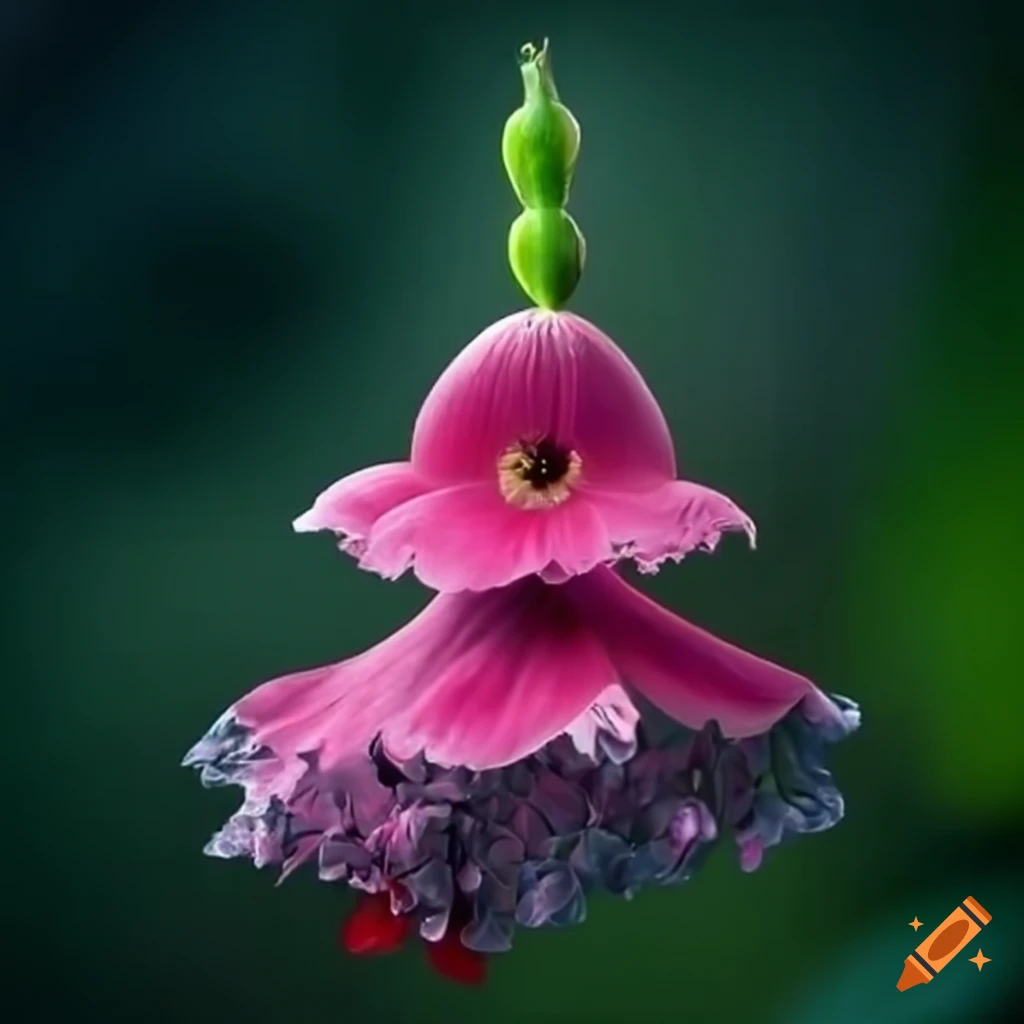 Tall blooming flower dancing and swaying on Craiyon
