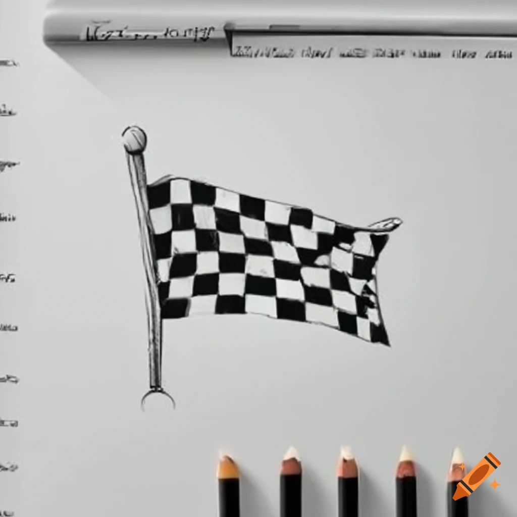 Horizontal racing flag in black and white