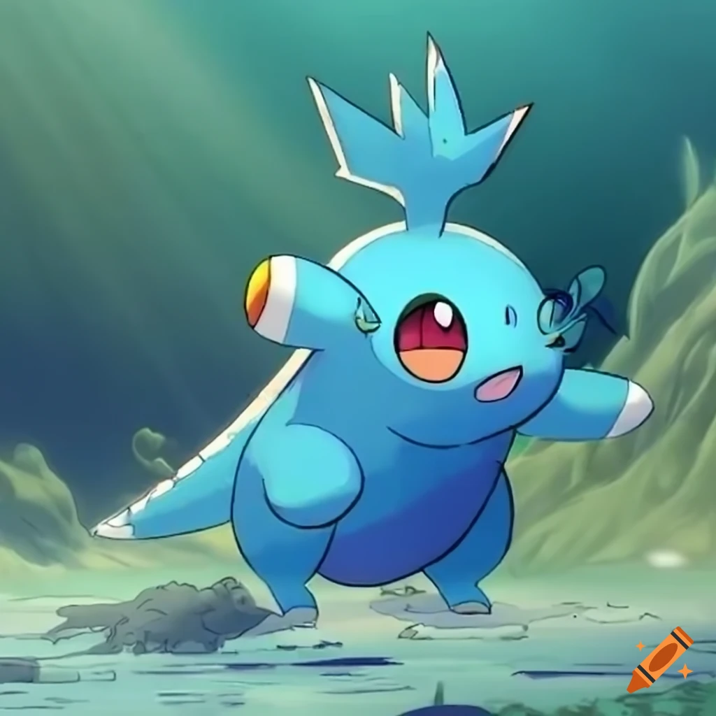 Le pok\u00e9mon sourievague, small aquatic mouse with shiny azure fur ...