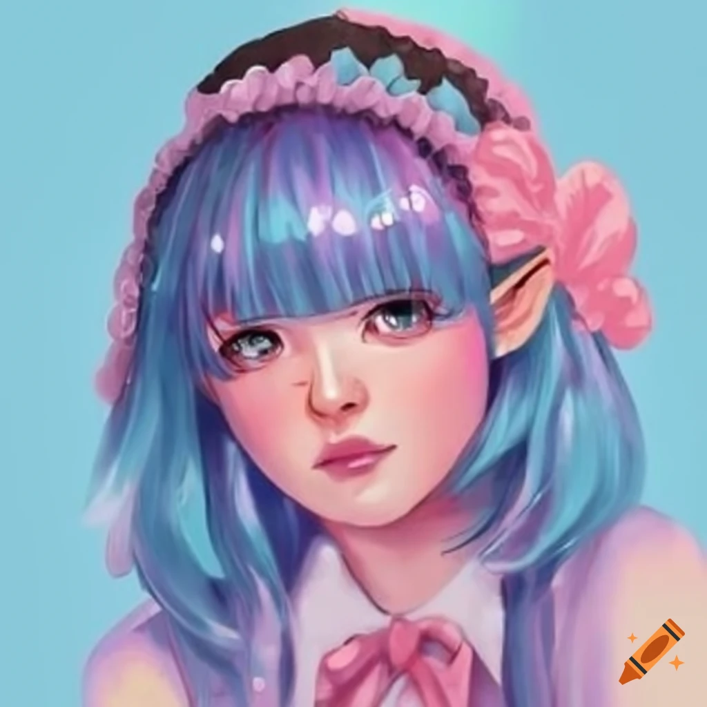 Pastel anime cute Lolli elf Lolita