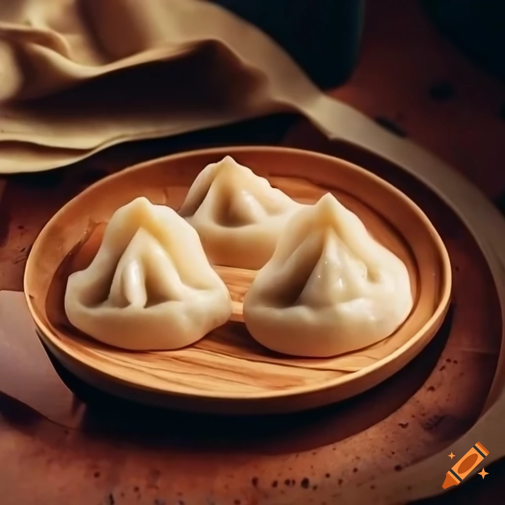 Person with a plate of dumplings
