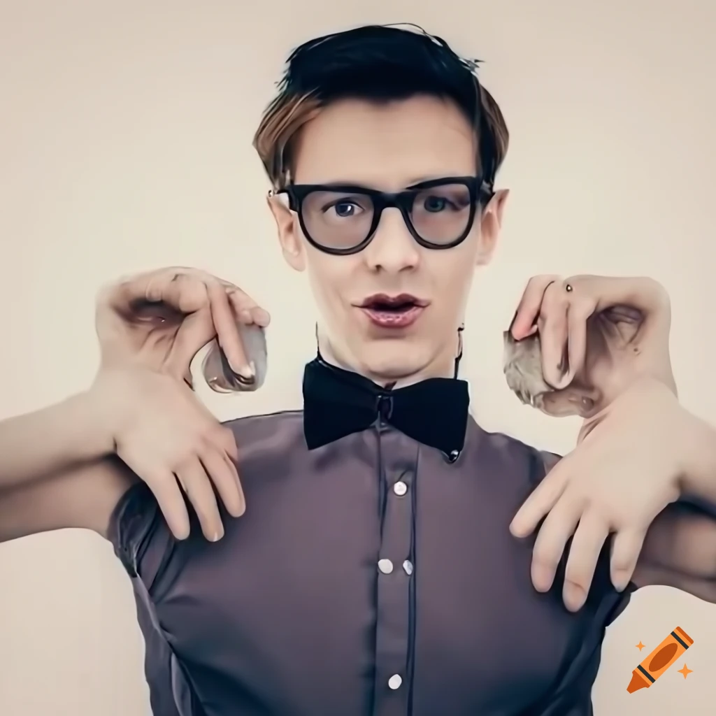 Handsome young man with bowtie and glasses