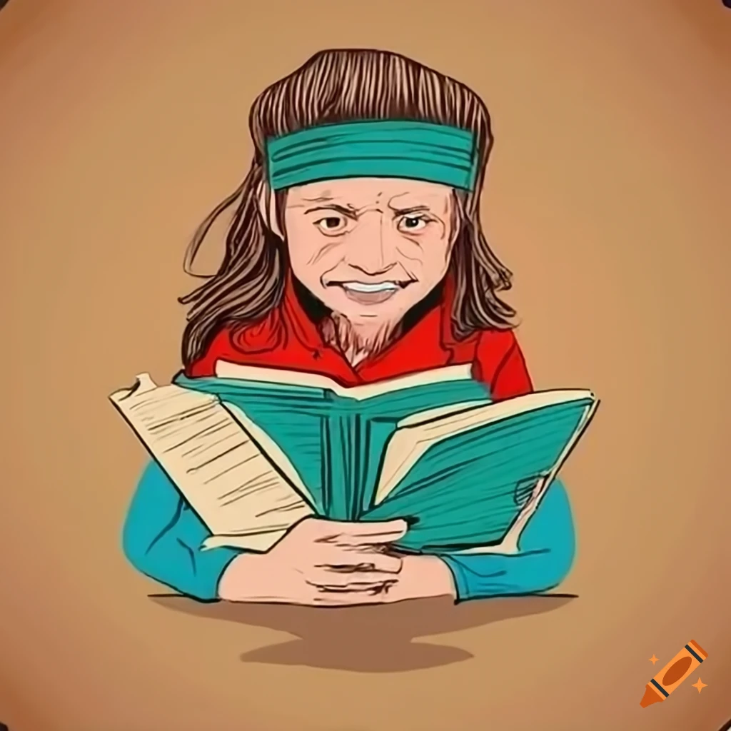 Rambo reading a book in a library
