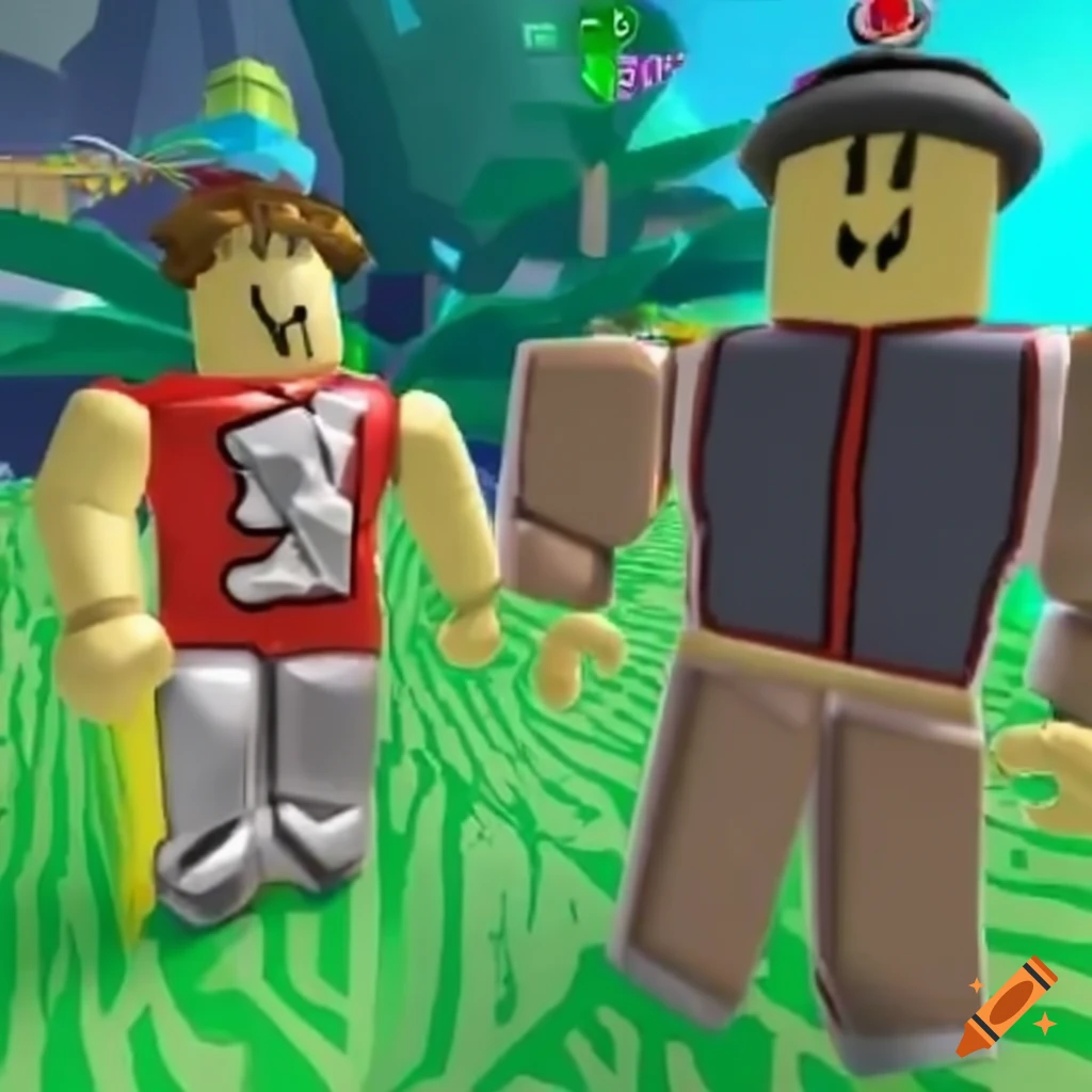 Roblox player navigating an obby game on craiyon