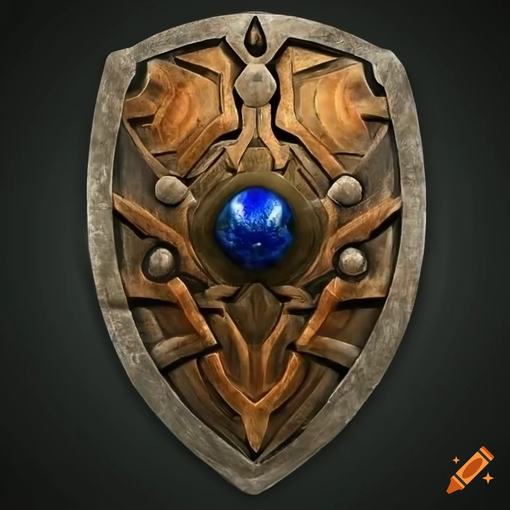 Mythic fantasy earth stone shield on Craiyon