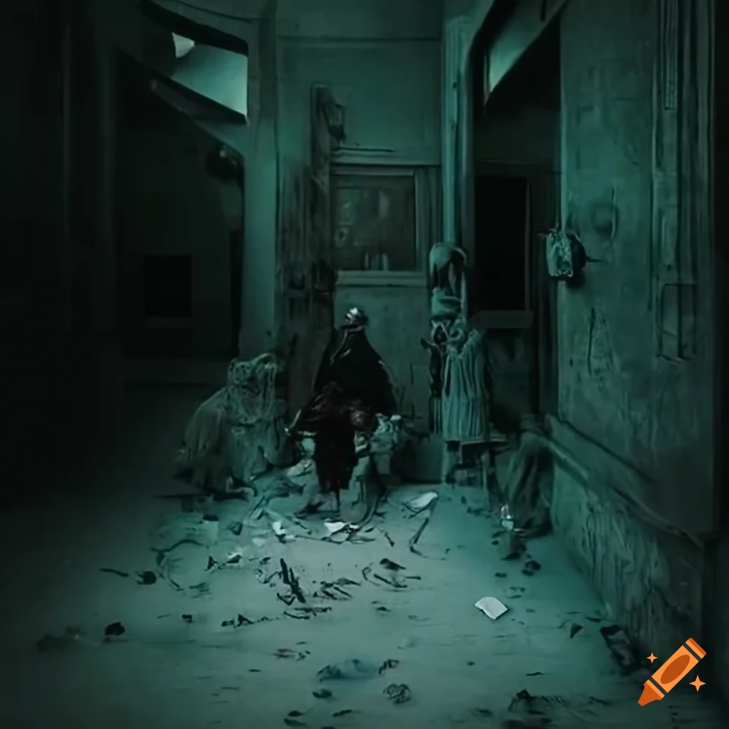 Intricate hyper-realistic depiction of a unique composite setting with shadow-goblins and a mysterious astronaut