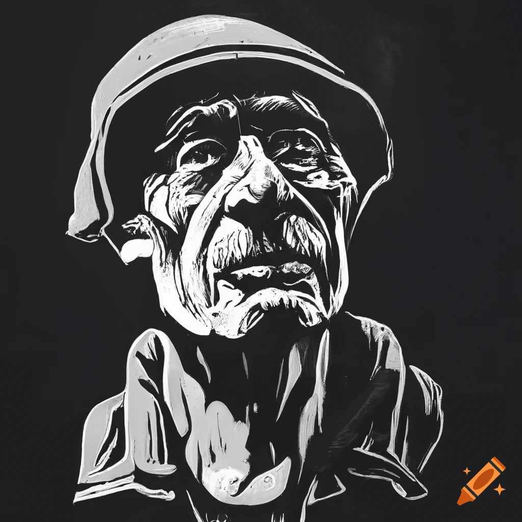 Steel foundry worker in a socialistic realism style poster