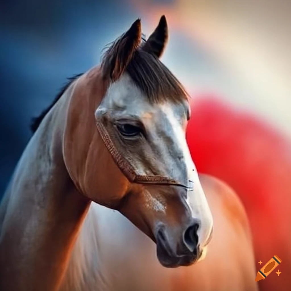 Horse with French flag colors