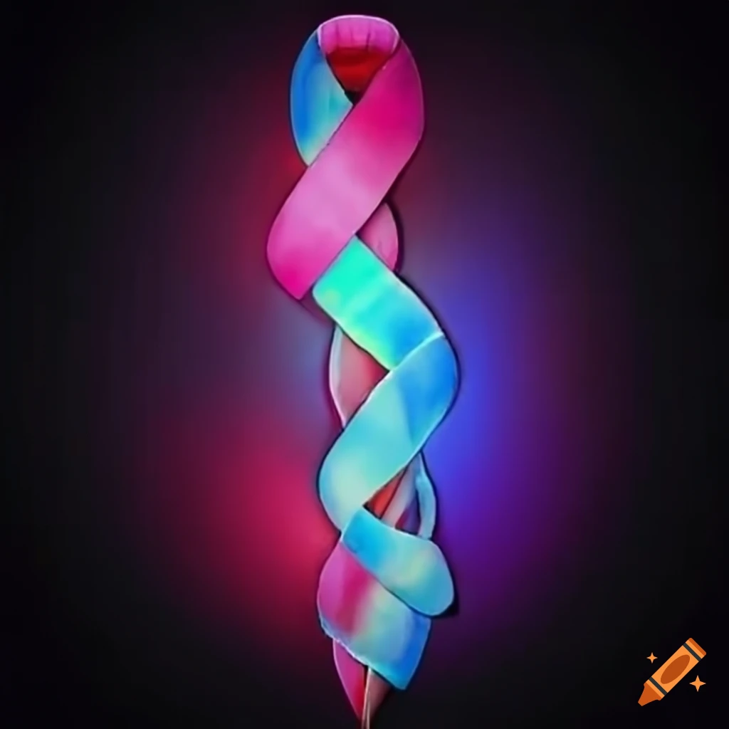 Long gray ribbon representing cancer awareness