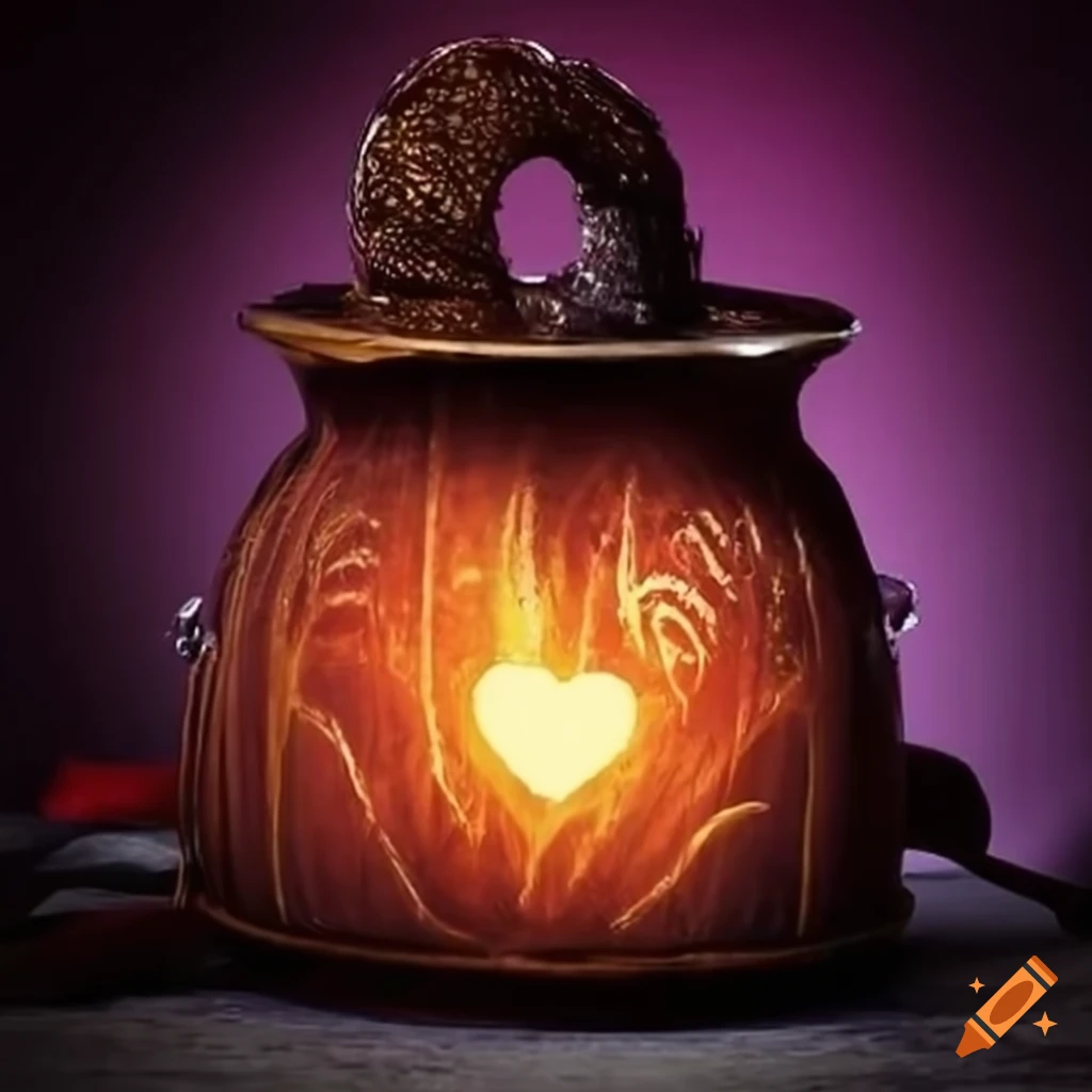 Marmite de sorcière avec cœurs