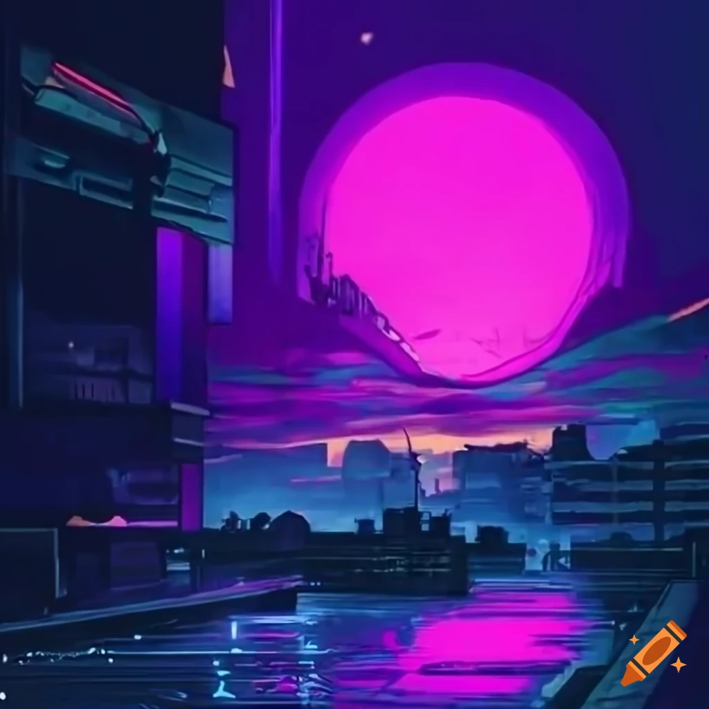 Retrowave concept art