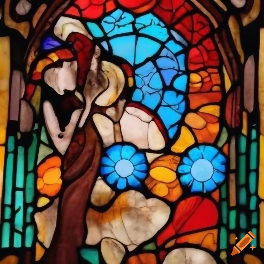 Stained glass art nouveau in Mexico