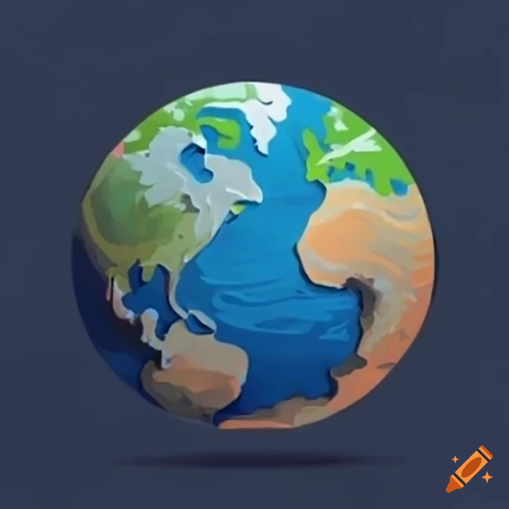 Earth merging with cryptocurrency coin on a white background