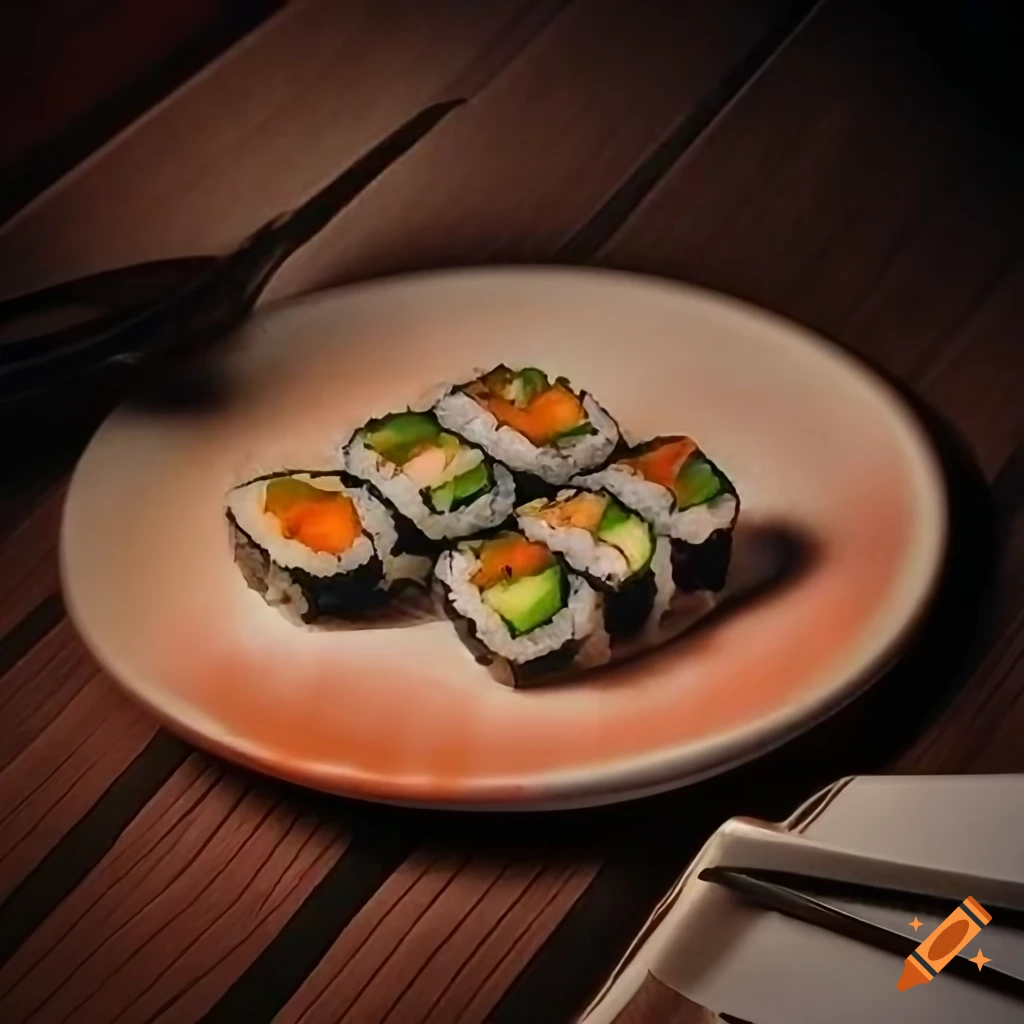 Man taking a photo of fancy sushi on a two-seat table with a girl in front