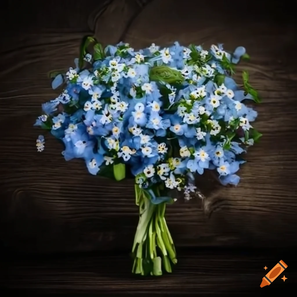 Forget me not and jasmine bouquet