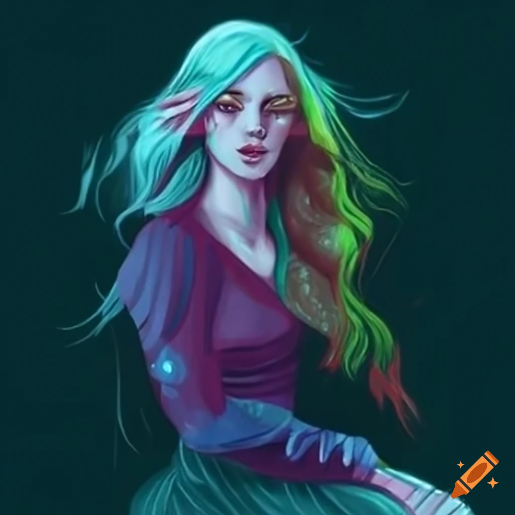 Ethereal elf female playing piano gracefully on Craiyon