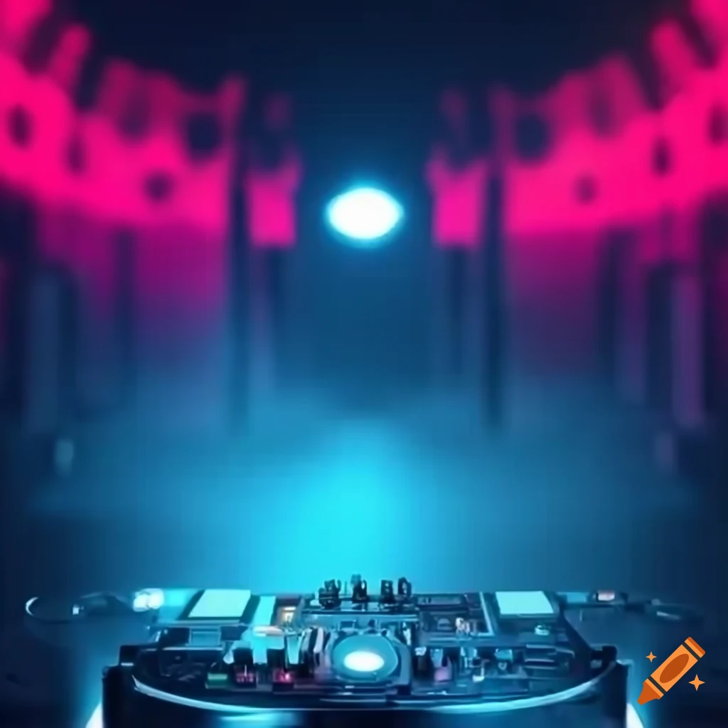 Background of Arabic and techno DJ mixing electronic music for YouTube video