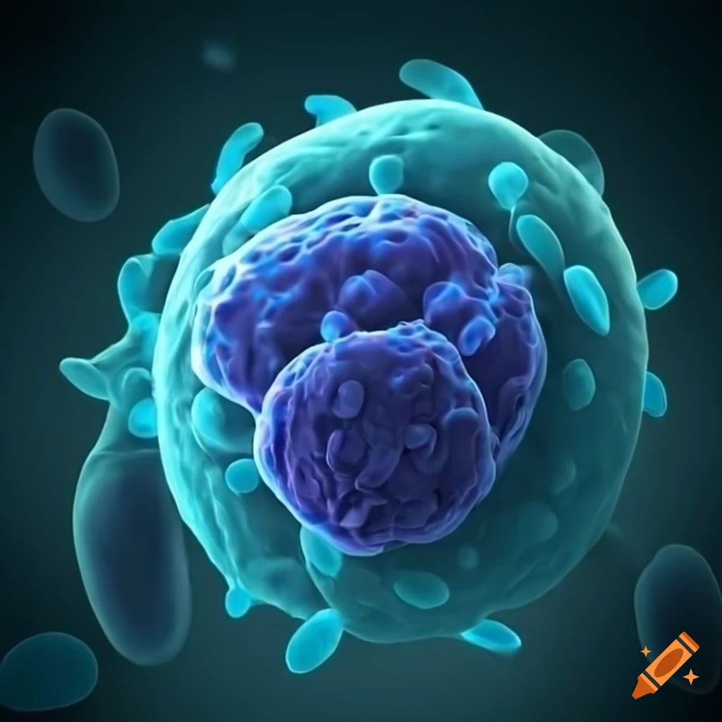 T cell attacking cancer cell