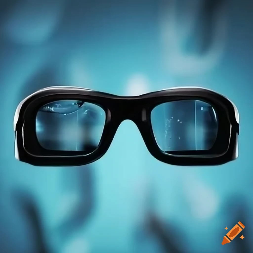 View through big tech-smart glasses from first person perspective