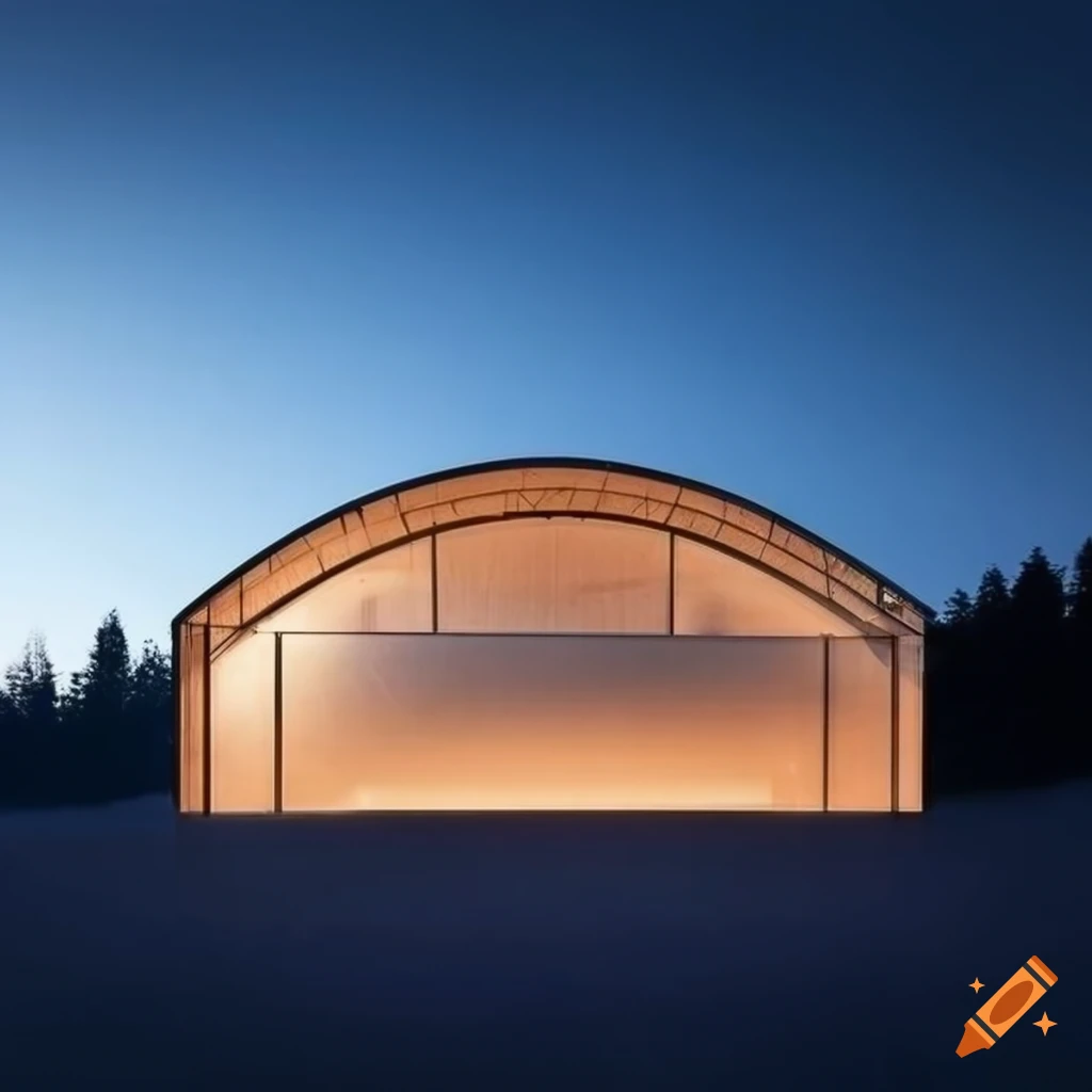 Sleek and modern hangar with sustainable design and natural light