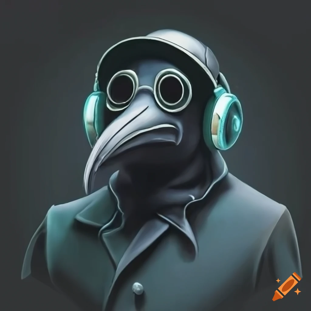 Plague Doctor with headphones