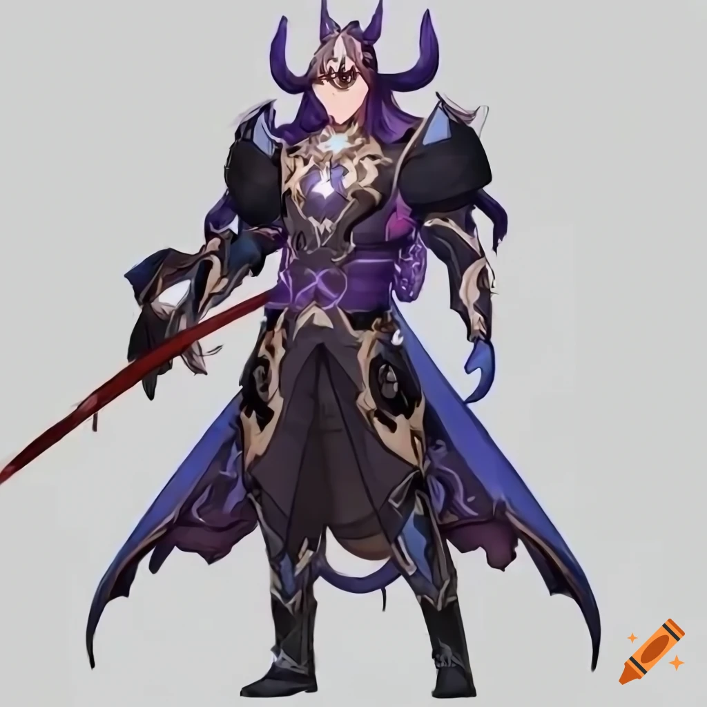 Big male Electro character with impressive horns and detailed armor design