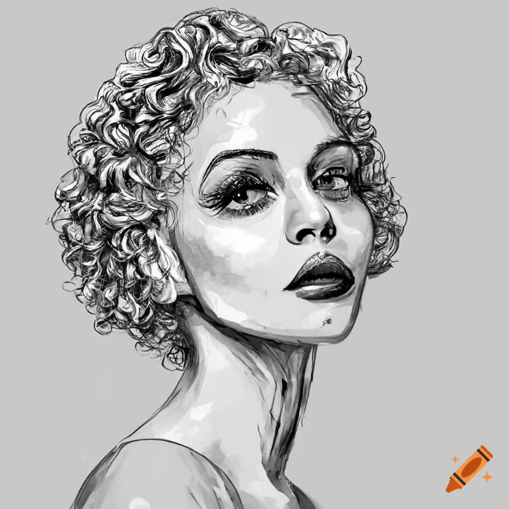 Stylist with curly hair in 50's clothing