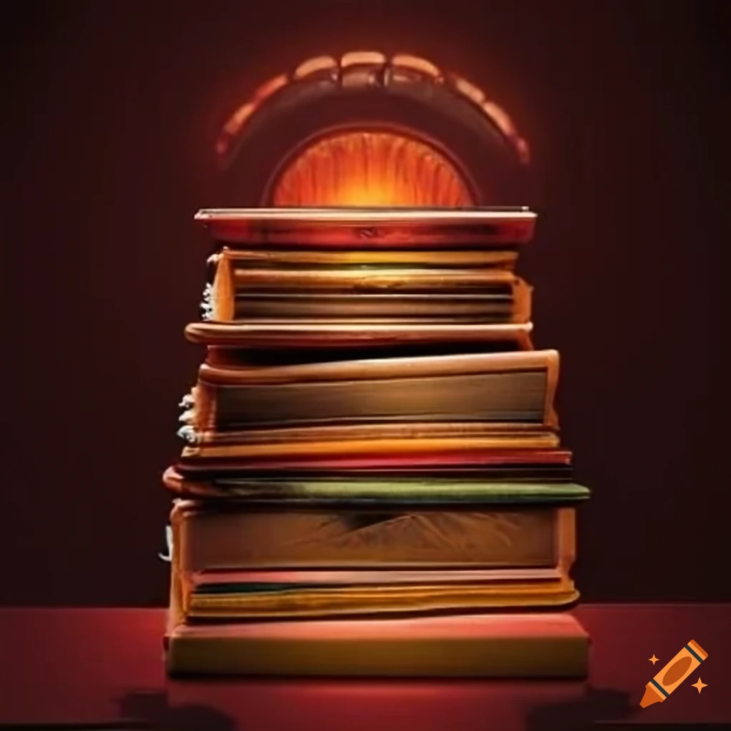 Copper shine books in a library