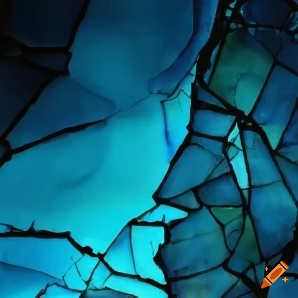 Textile shattered watercolor of stunning glass Zatoichi