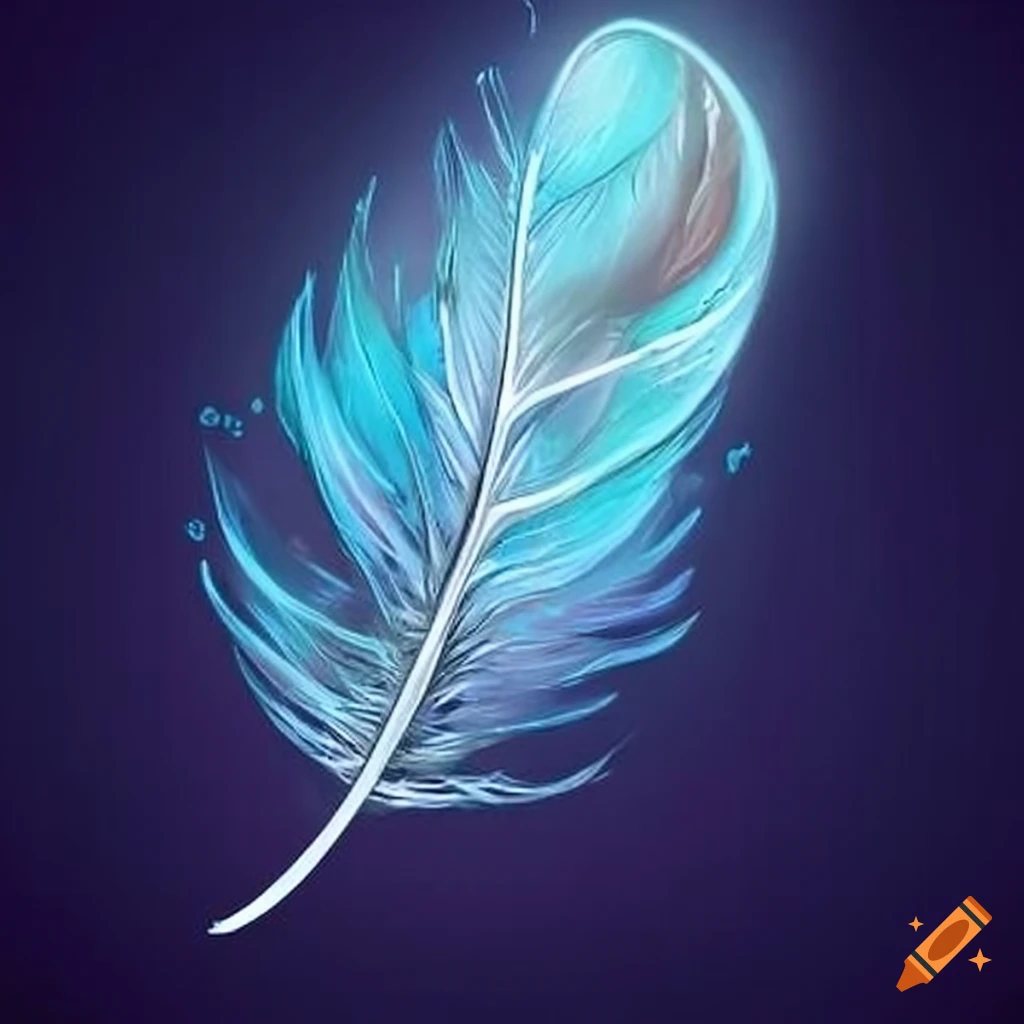 Delicate feather with frost-like glass adornments