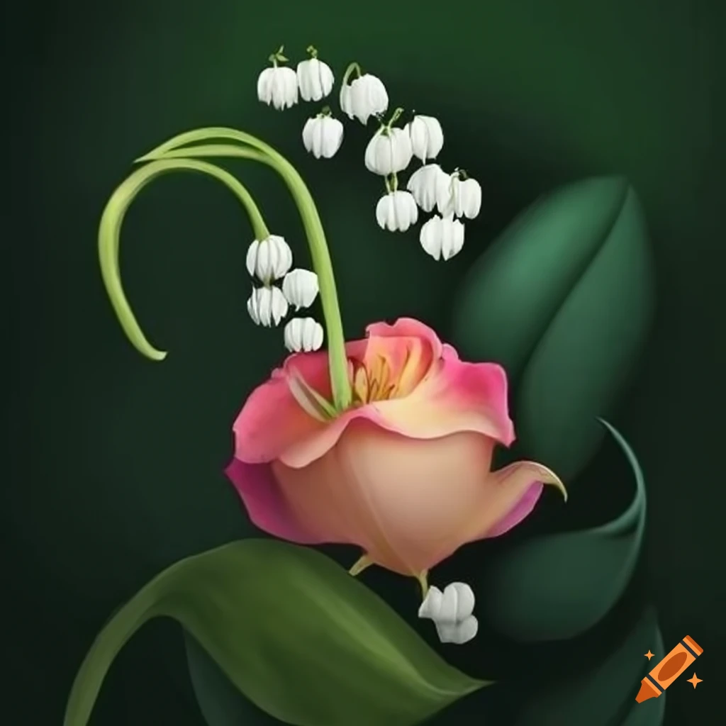 Merged lily of the valley and rose