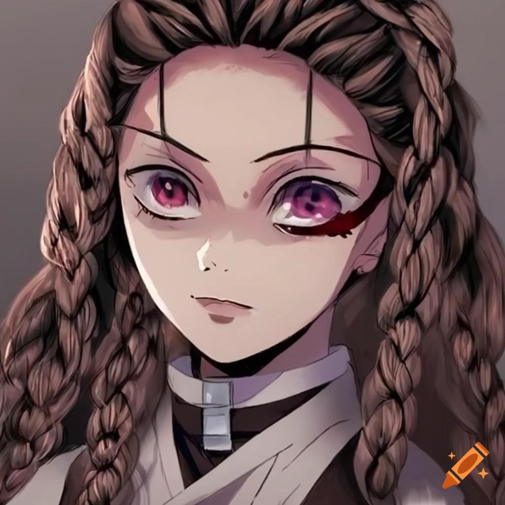 Female demon slayer with dark brown hair and eyepatch