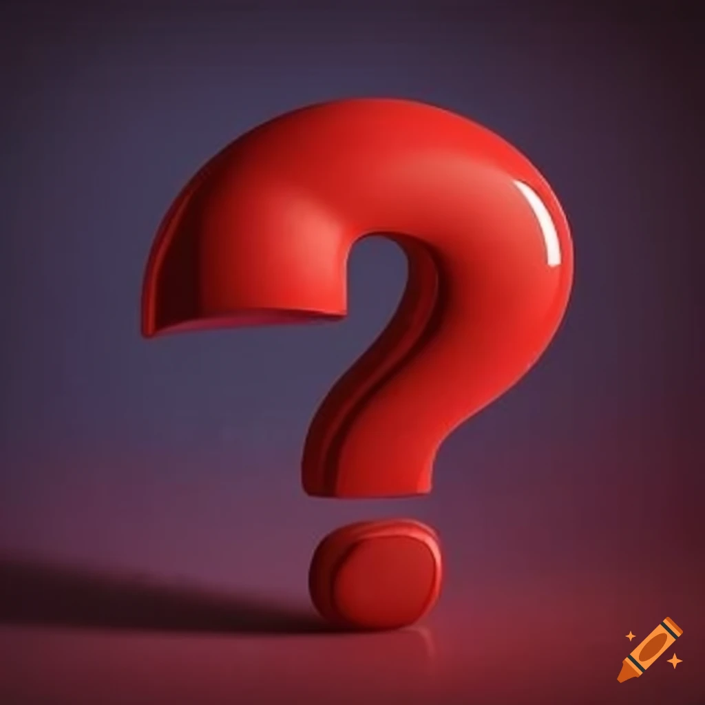 Red question mark symbol on Craiyon