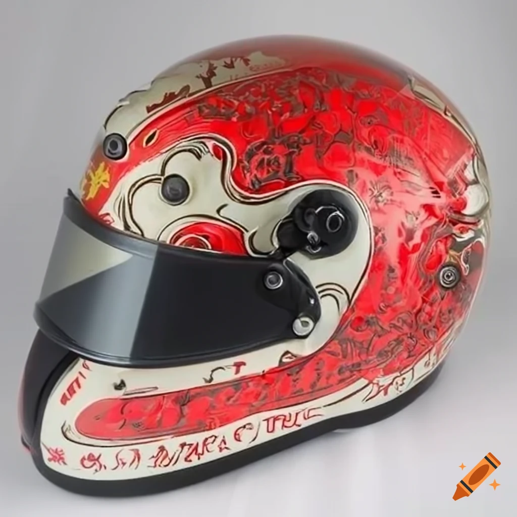 Racing helmet with Chinese design