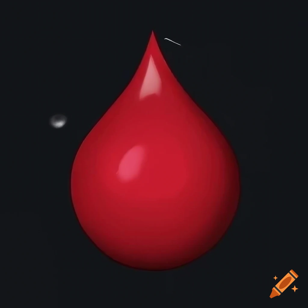 Single drop of blood-red liquid in fantasy art style