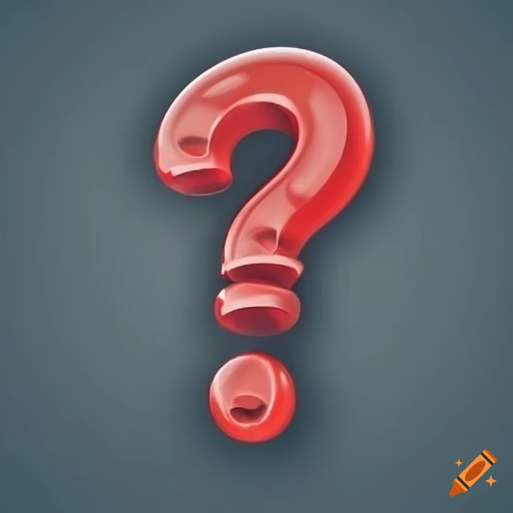 Red question mark symbol on Craiyon